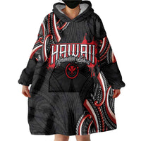 Traditional Art Hawaiian Kakau Tattoos Wearable Blanket Hoodie Red Color - Polynesian Pride