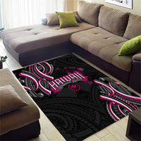 Traditional Art Hawaiian Kakau Tattoos Area Rug Pink Color - Polynesian Pride