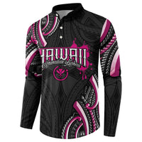 Traditional Art Hawaiian Kakau Tattoos Button Sweatshirt Pink Color - Polynesian Pride