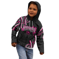 Traditional Art Hawaiian Kakau Tattoos Kid Hoodie Pink Color - Polynesian Pride
