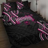 Traditional Art Hawaiian Kakau Tattoos Quilt Bed Set Pink Color - Polynesian Pride