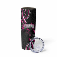 Traditional Art Hawaiian Kakau Tattoos Skinny Tumbler Pink Color - Polynesian Pride