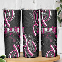 Traditional Art Hawaiian Kakau Tattoos Skinny Tumbler Pink Color - Polynesian Pride