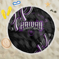 Traditional Art Hawaiian Kakau Tattoos Beach Blanket Purple Color - Polynesian Pride