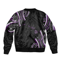 Traditional Art Hawaiian Kakau Tattoos Bomber Jacket Purple Color - Polynesian Pride