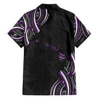 Traditional Art Hawaiian Kakau Tattoos Family Matching Summer Maxi Dress and Hawaiian Shirt Purple Color LT03 - Polynesian Pride