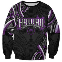 Traditional Art Hawaiian Kakau Tattoos Sweatshirt Purple Color - Polynesian Pride
