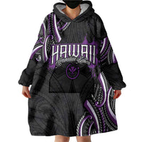 Traditional Art Hawaiian Kakau Tattoos Wearable Blanket Hoodie Purple Color - Polynesian Pride