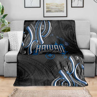 Traditional Art Hawaiian Kakau Tattoos Blanket Blue Color - Polynesian Pride