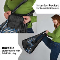 Traditional Art Hawaiian Kakau Tattoos Grocery Bag Blue Color - Polynesian Pride