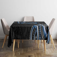 Traditional Art Hawaiian Kakau Tattoos Tablecloth Blue Color - Polynesian Pride