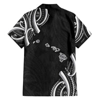 Traditional Art Hawaiian Kakau Tattoos Family Matching Off Shoulder Maxi Dress and Hawaiian Shirt White LT03 - Polynesian Pride