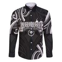 Traditional Art Hawaiian Kakau Tattoos Family Matching Summer Maxi Dress and Hawaiian Shirt White LT03 Dad's Shirt - Long Sleeve White - Polynesian Pride