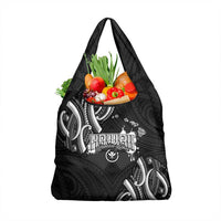 Traditional Art Hawaiian Kakau Tattoos Grocery Bag White - Polynesian Pride