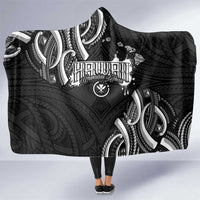 Traditional Art Hawaiian Kakau Tattoos Hooded Blanket White - Polynesian Pride