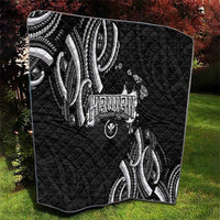 Traditional Art Hawaiian Kakau Tattoos Quilt White - Polynesian Pride