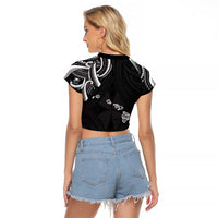 Traditional Art Hawaiian Kakau Tattoos Raglan Cropped T Shirt White LT03 - Polynesian Pride