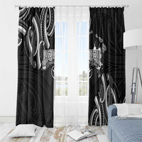 Traditional Art Hawaiian Kakau Tattoos Window Curtain White - Polynesian Pride