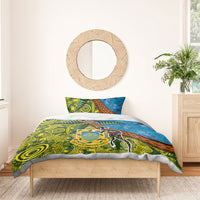 Tuvalu and Australia Together Bedding Set Tapa Pattern and Aboriginal mix Culture