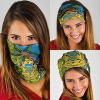 Tuvalu and Australia Together Neck Gaiter Tapa Pattern and Aboriginal mix Culture