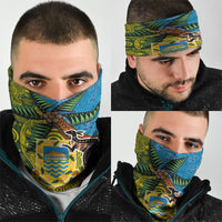 Tuvalu and Australia Together Neck Gaiter Tapa Pattern and Aboriginal mix Culture