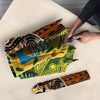 Tuvalu and Australia Together Umbrella Tapa Pattern and Aboriginal mix Culture