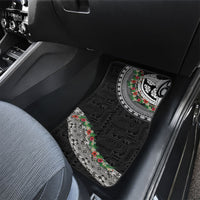 Fiji Hibiscus Car Mats Tapa Masi Motifs with Tropical Plants