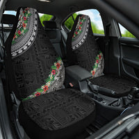 Fiji Hibiscus Car Seat Cover Tapa Masi Motifs with Tropical Plants