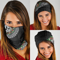 Fiji Hibiscus Neck Gaiter Tapa Masi Motifs with Tropical Plants