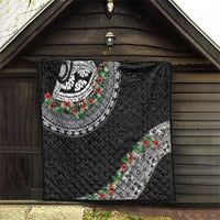 Fiji Hibiscus Quilt Tapa Masi Motifs with Tropical Plants