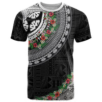 Fiji Hibiscus T Shirt Tapa Masi Motifs with Tropical Plants