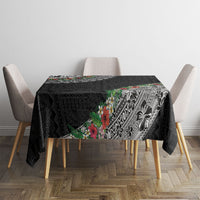 Fiji Hibiscus Tablecloth Tapa Masi Motifs with Tropical Plants