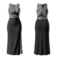 Samoa Traditional Tattoo Couples Matching Tank Maxi Dress and Long Sleeve Button Shirt Tribal Tatau Pattern