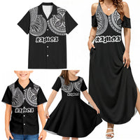 Samoa Traditional Tattoo Family Matching Summer Maxi Dress and Hawaiian Shirt Tribal Tatau Pattern
