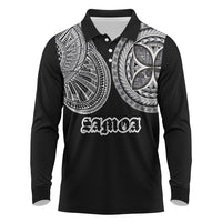 Samoa Traditional Tattoo Long Sleeve Polo Shirt Tribal Tatau Pattern