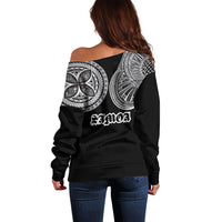 Samoa Traditional Tattoo Off Shoulder Sweater Tribal Tatau Pattern