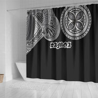 Samoa Traditional Tattoo Shower Curtain Tribal Tatau Pattern