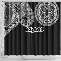 Samoa Traditional Tattoo Shower Curtain Tribal Tatau Pattern