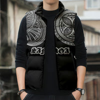 Samoa Traditional Tattoo Sleeveless Puffer Jacket Tribal Tatau Pattern