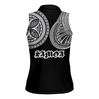 Samoa Traditional Tattoo Women Sleeveless Polo Shirt Tribal Tatau Pattern
