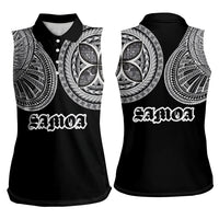 Samoa Traditional Tattoo Women Sleeveless Polo Shirt Tribal Tatau Pattern