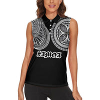 Samoa Traditional Tattoo Women Sleeveless Polo Shirt Tribal Tatau Pattern