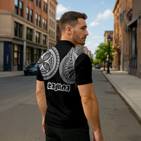 Samoa Traditional Tattoo Zipper Polo Shirt Tribal Tatau Pattern