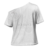 Samoa Lotu Tamaiti Cross Shoulder Shirt Tribal Tatau with Siapo Pattern