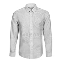 Samoa Lotu Tamaiti Long Sleeve Button Shirt Tribal Tatau with Siapo Pattern