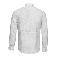 Samoa Lotu Tamaiti Long Sleeve Button Shirt Tribal Tatau with Siapo Pattern