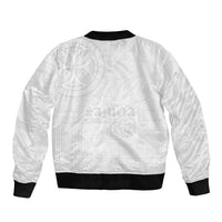 Samoa Lotu Tamaiti Sleeve Zip Bomber Jacket Tribal Tatau with Siapo Pattern