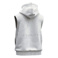 Samoa Lotu Tamaiti Sleeveless Zip Hoodie Tribal Tatau with Siapo Pattern