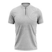 Samoa Lotu Tamaiti Zipper Polo Shirt Tribal Tatau with Siapo Pattern
