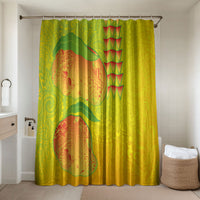 Hawaiian Mango Bathroom Set Polynesian Art Pattern and Kakau Tattoo